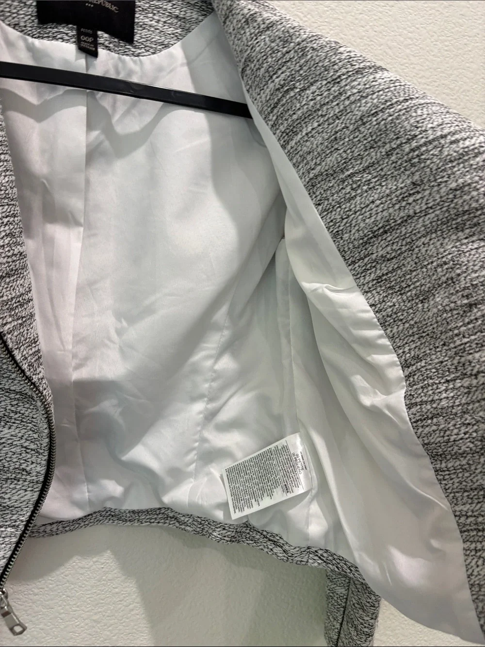 Banana Republic Gray Asymmetric Zip Tweed Blazer